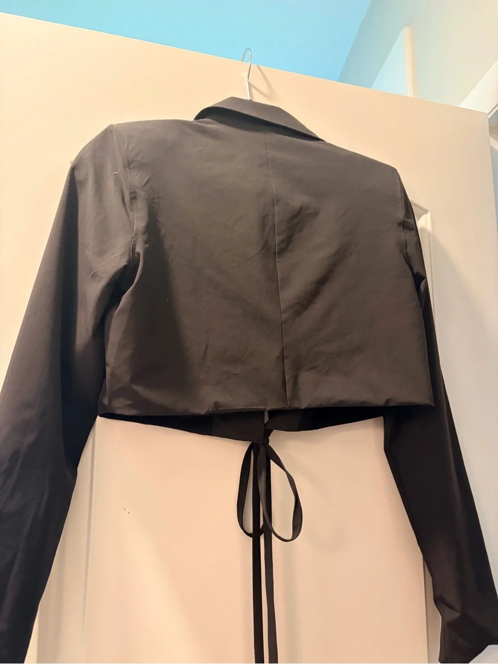 Alo Yoga Black Bolero Tie-Front Blazer